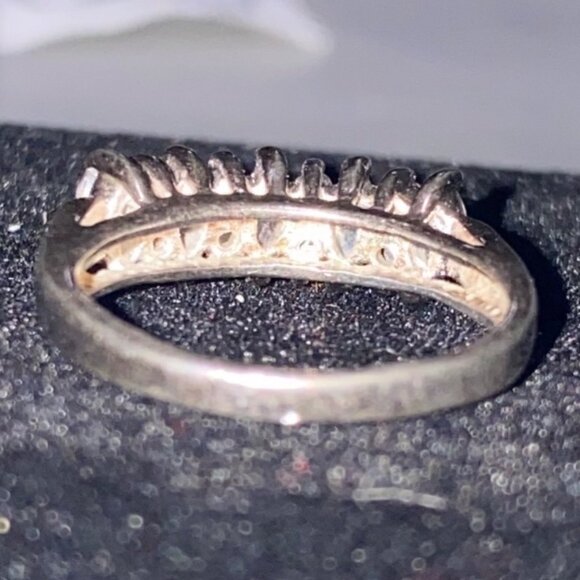 Ring Size 5.5 CZ Cubic Zirconia 13 Stones Sterling Silver Stamped 925 Vintage Je - Picture 7 of 15